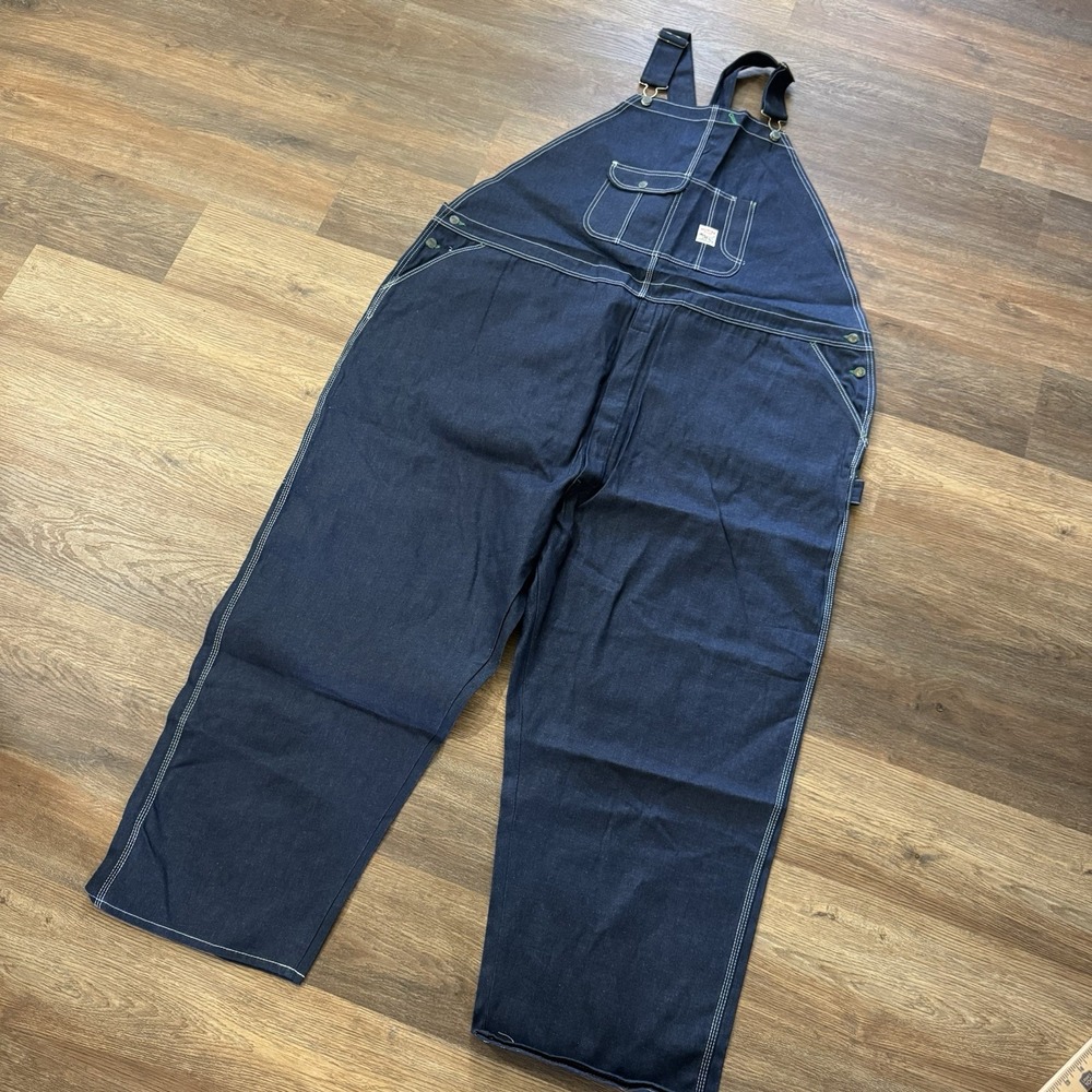 NWI Pointer Brand Low Back Overalls Dark Denim Men's Sz 60x30 USA